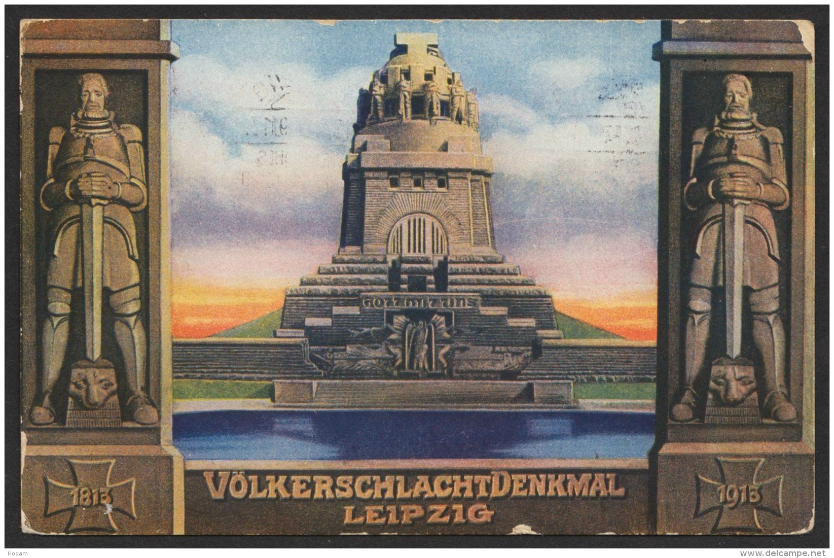 Mi-Nr. PP 27 C207/03, "Weihe Völkerschlachtdenkmal", 1913 Mit 2 Rolanden , Mit Pass. Sst. Gelaufen, O - Postcards