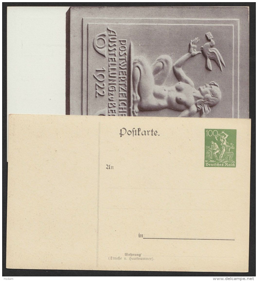 Mi-Nr. PP 63 C 1/01 +/01, "Ausstellung Berlin" 1922, Beide Varianten, * - Postcards