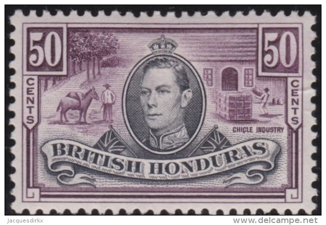 British  Honduras      .      SG     .     158      .     *       .     Ongebruikt    .    /    .    Mint-hinged - Brits-Honduras (...-1970)