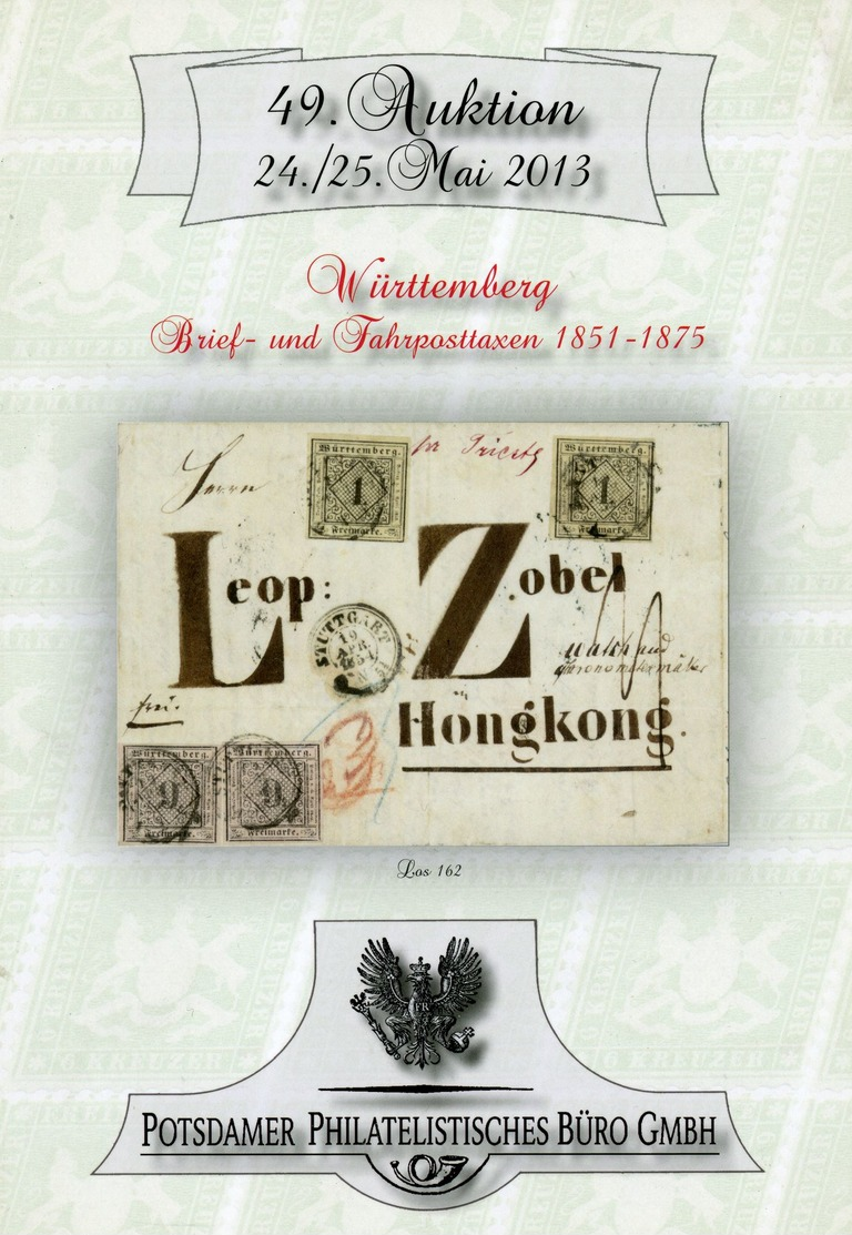 49. Potsdamer Phil. Büro - Württemberg 1851 - 1875 - Catalogues De Maisons De Vente