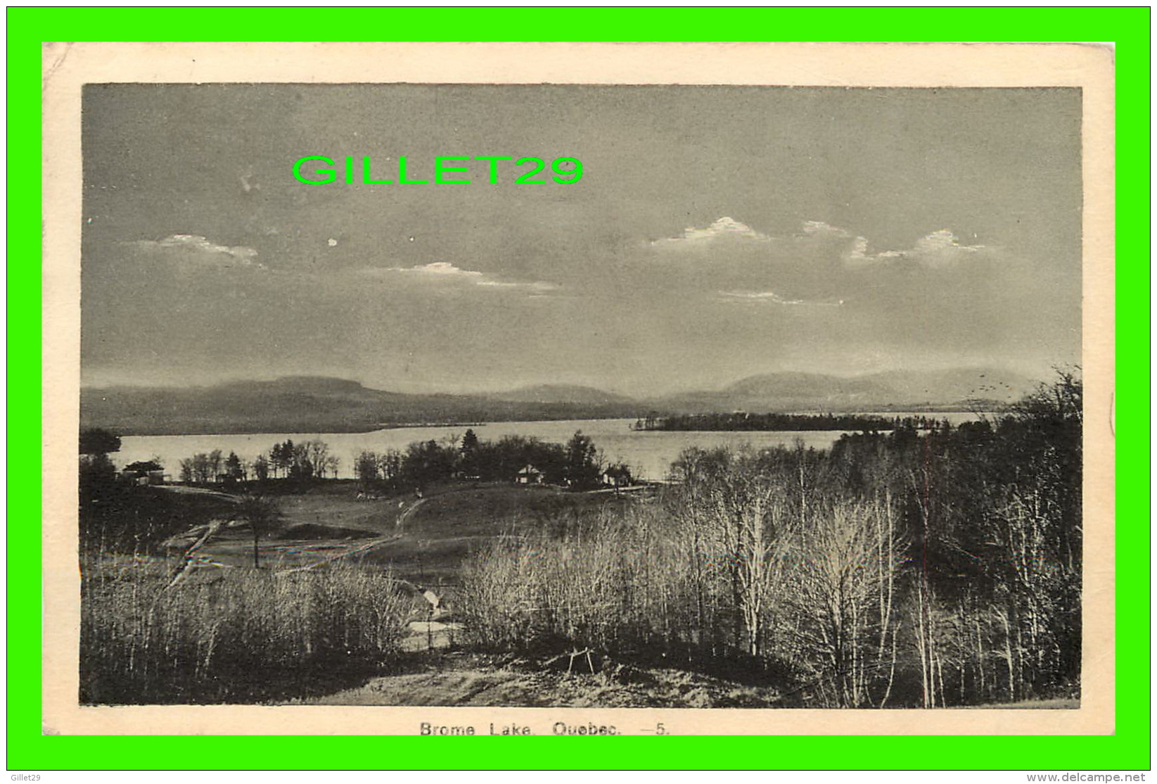 BROME LAKE, QUÉBEC - VUE DU LAC &amp; CHALETS - PECO - CIRCULÉE EN 1945 - Other & Unclassified