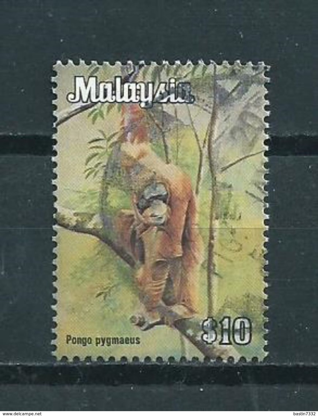 Malaysia $10 Aap,monkey,affen,oerang-utang Used/gebruikt/oblitere - Maleisië (1964-...)