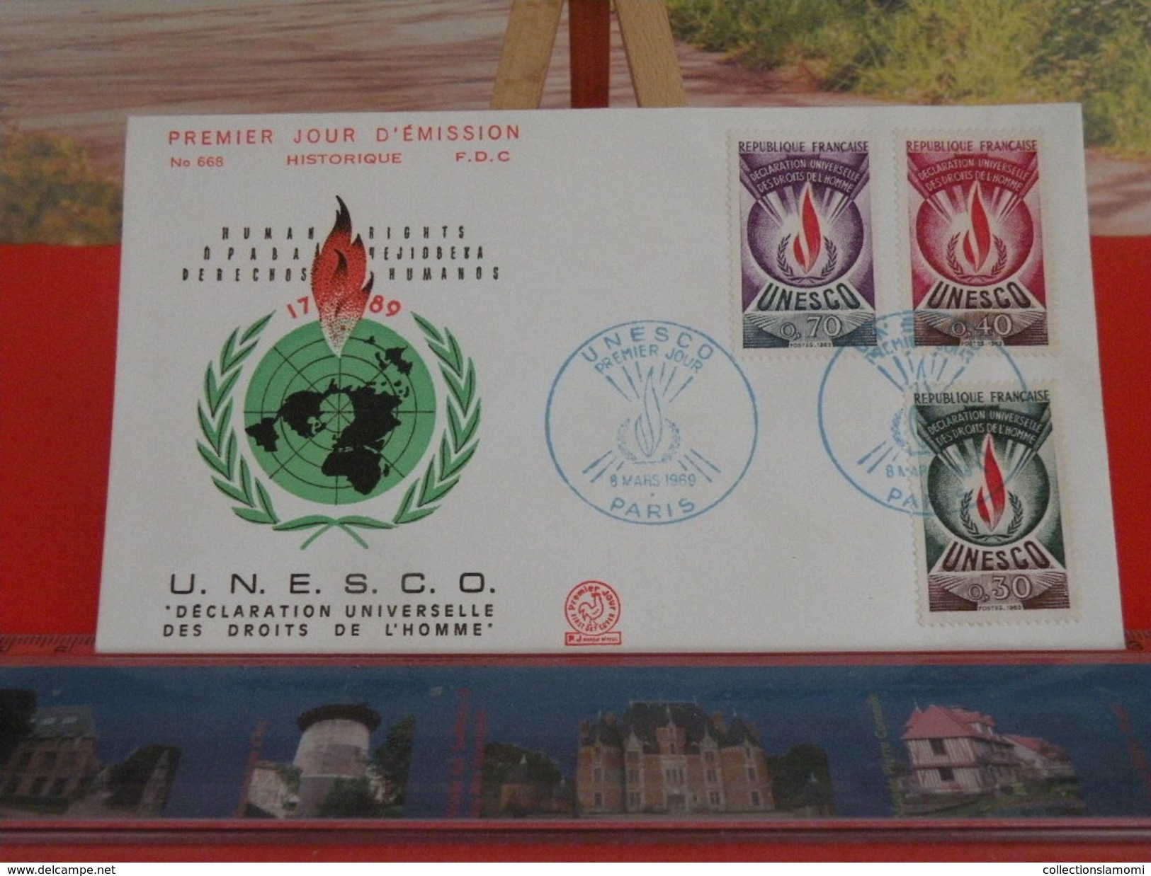 Coté 8€ > U.N.E.S.C.O '' Service " > Paris (75) > 8.3.1969 > FDC 1er Jour - 1960-1969