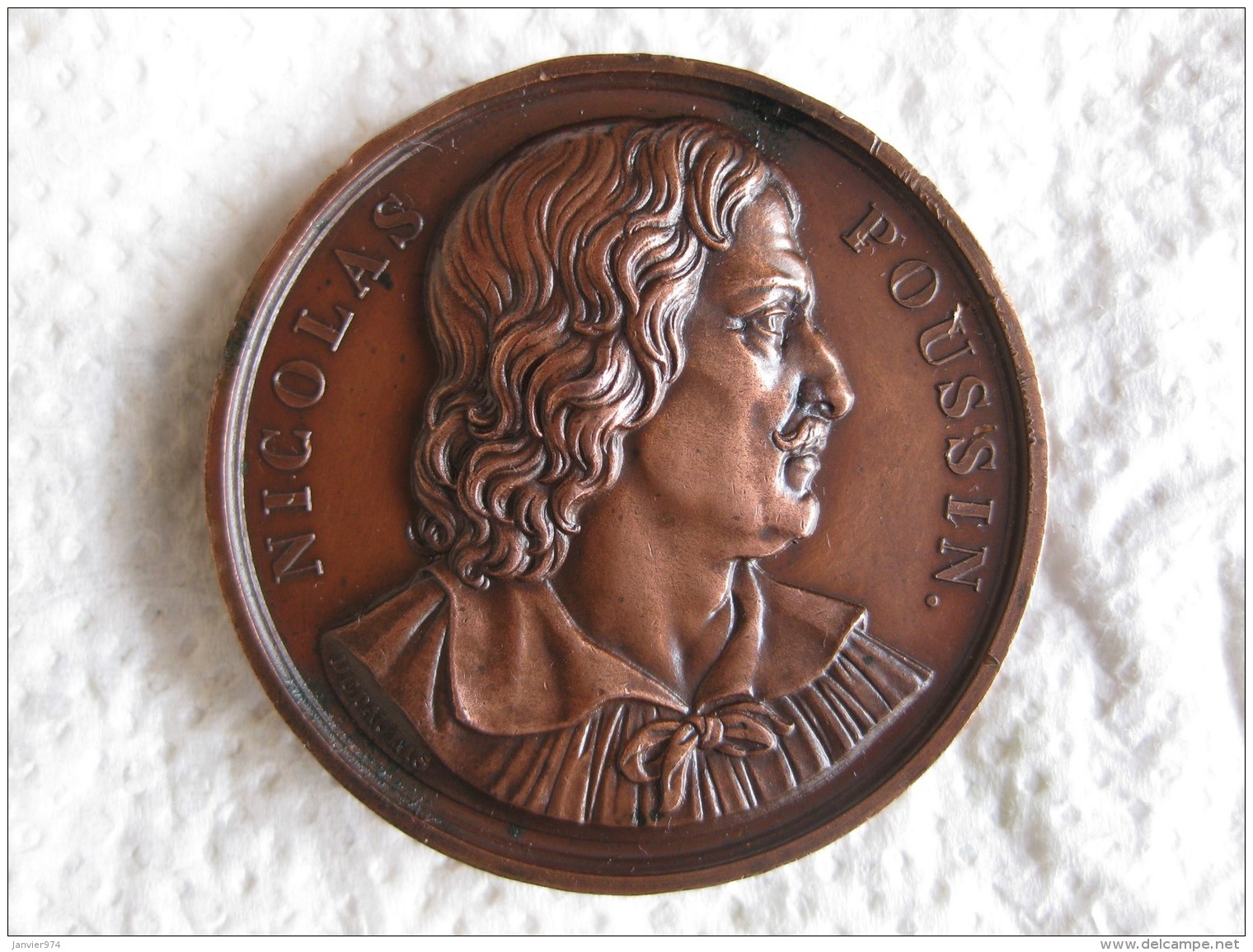 Médaille NICOLAS POUSSIN Les Andelys Normandie, Peintre Français 1851, Par  DEPAULIS - Autres & Non Classés