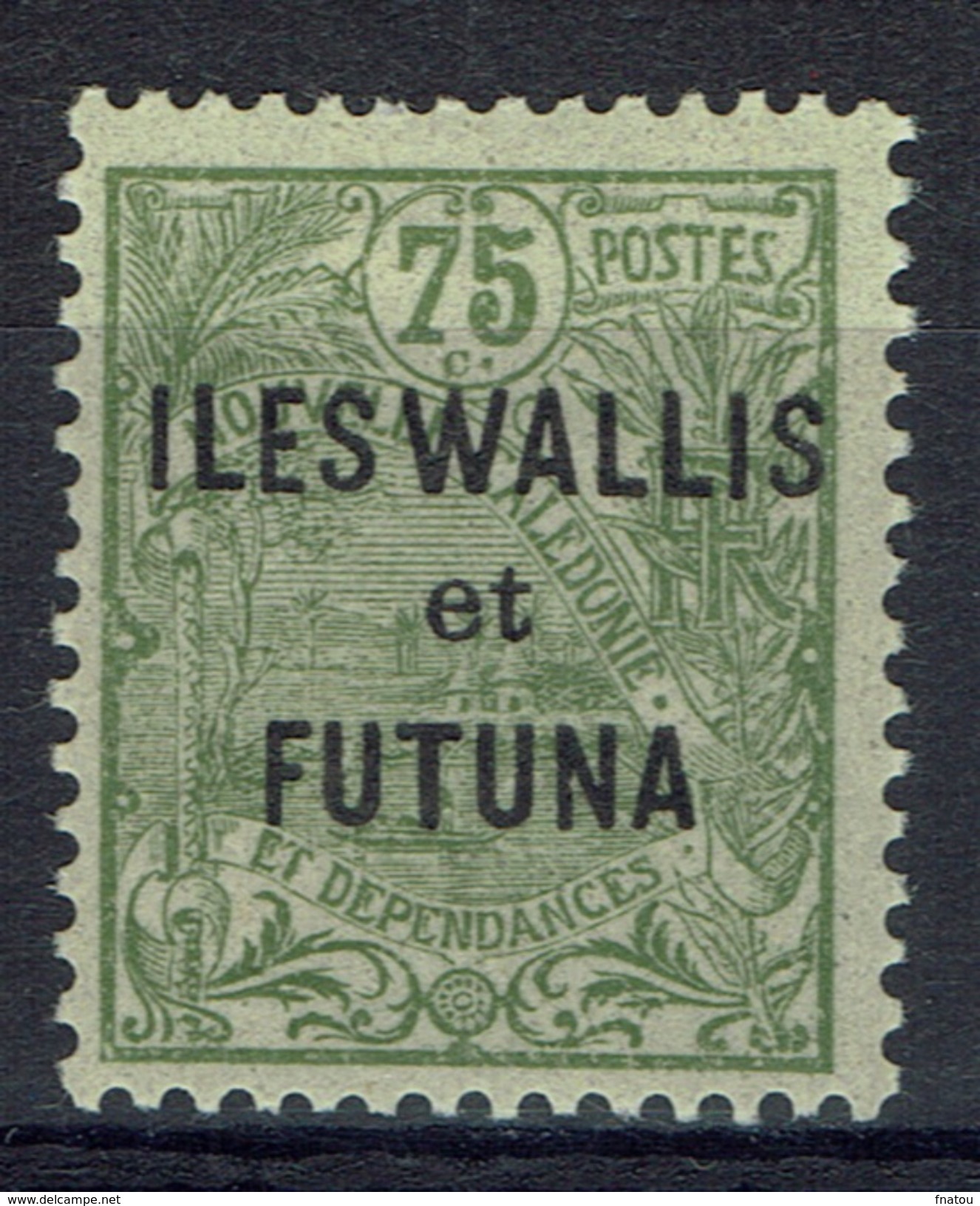 Wallis And Futuna, Overprint "ILES WALLIS ET FUTUNA", 75c., 1920, MH VF - Ungebraucht