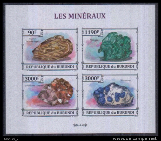 Burundi  Minerals Minéraux Feuillet De 4  Imperf - Minéraux