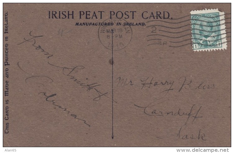 Peat Paper Postcard From Ireland, Season's Greetings, Irish Fisher Folk, C1900s/10 Vintage Postcard - Other & Unclassified