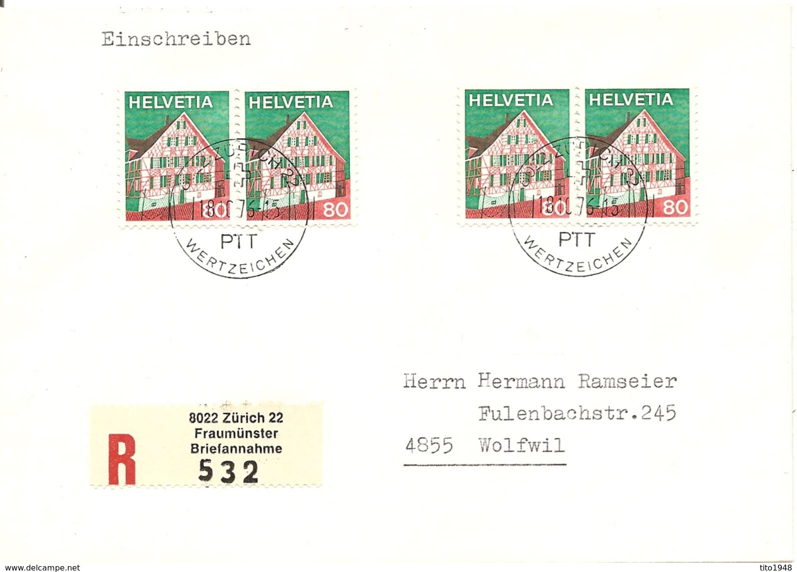 Schweiz, 1973, 2 Rollenmarken-Paare Auf Beleg Je Mit Klebestellen, Z.  533, , Siehe Scans! - Rollen
