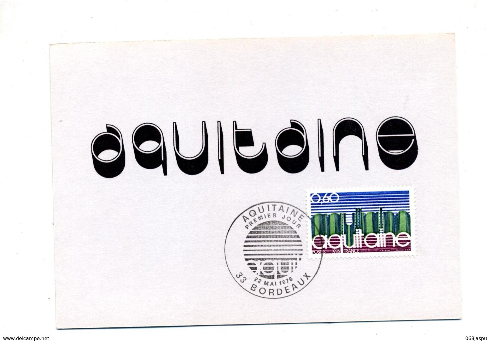 Carte Maximum Fdc 1976 Bordeaux Aquitaine - 1970-1979