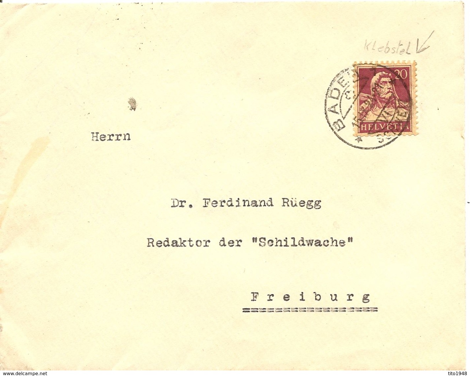 Schweiz, 1924, Echter Bedarfsbeleg Mit Rollenmarke Tell Zu.  154 Mit Klebestelle Oben, Aus Automat, Siehe Scans! - Franqueo