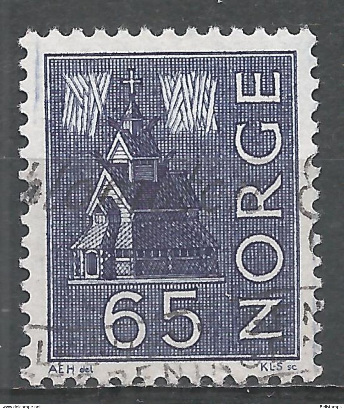 Norway 1963. Scott #427 (U) Slave Church And Northern Lights - Oblitérés