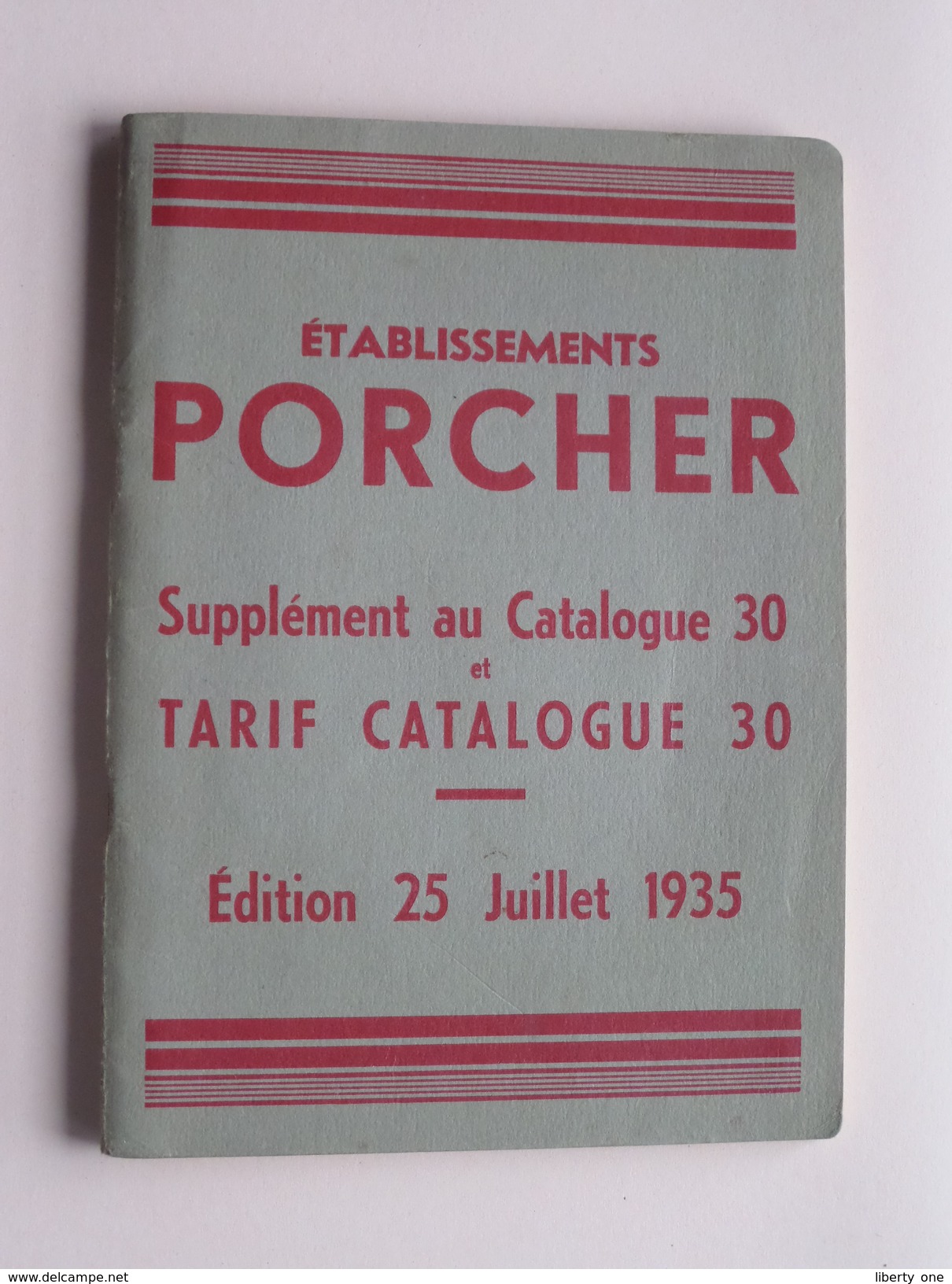 Ets. PORCHER ( Saint-OUEN ) Suppl. Catalogue 30 & Tarif CATALOGUE 30 - Edition 1935 ( Voir Photo) BAIGNOIRES ! - Non Classés