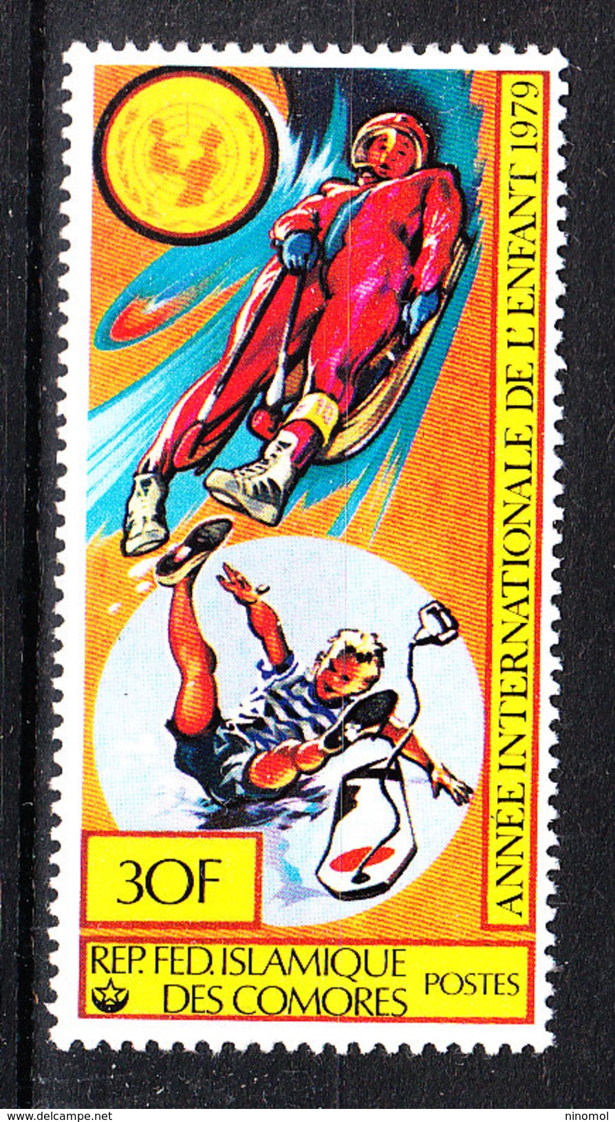 Comores  -  1979.  Slittino.  Anno Gioventù. Sledding.  MNH - Inverno