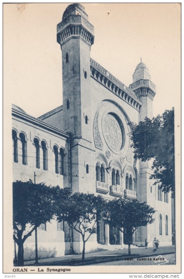 Oran Algeria, Synagogue Religious Architecture, C1930s Vintage Postcard - Oran