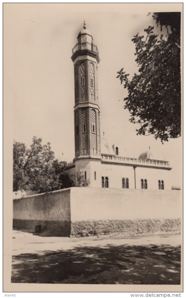 Sidi Bel-Abbes Algeria, Mosque Tower, Religious Architecture, C1930s Vintage Postcard - Sidi-bel-Abbes