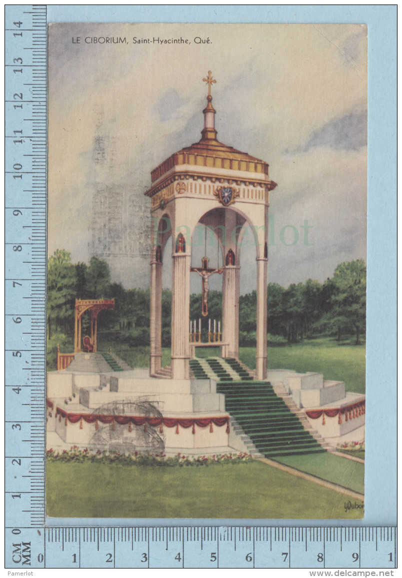 St. Hyacinthe Quebec - Religion Ciborium Pour Autel En Plein Air, A Voyagée En 1944 + Timbre - CPSM - St. Hyacinthe