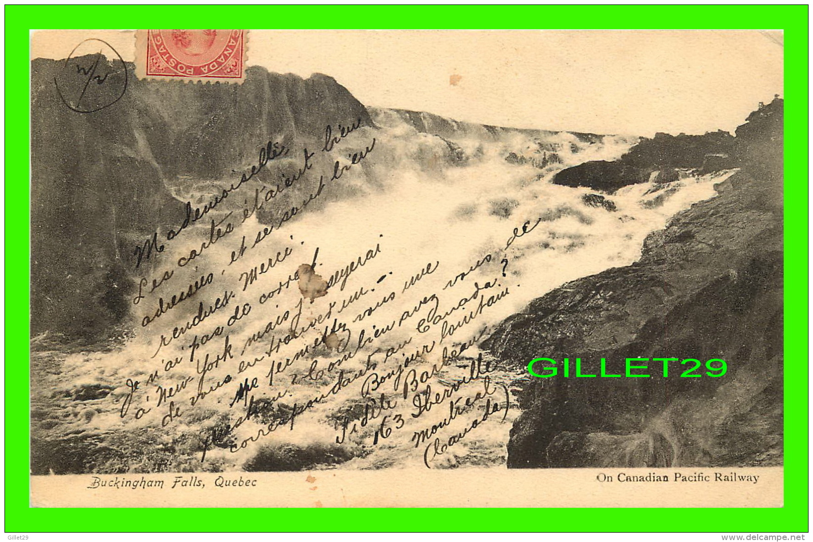 BUCKINGHAM, QUÉBEC - BUCKINGHAM FALLS - CANADIAN PACIFIC RAILWAY - CIRCULÉE EN 1906 -  VALENTINE AND SONS LTD - - Other & Unclassified