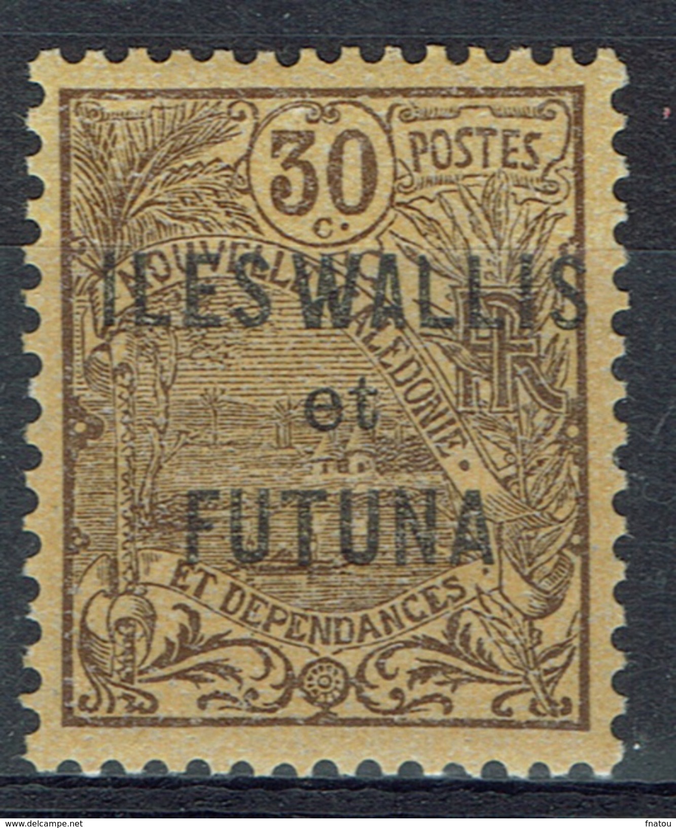 Wallis And Futuna, Overprint "ILES WALLIS ET FUTUNA", 30c., Brown, 1920, MH VF - Unused Stamps