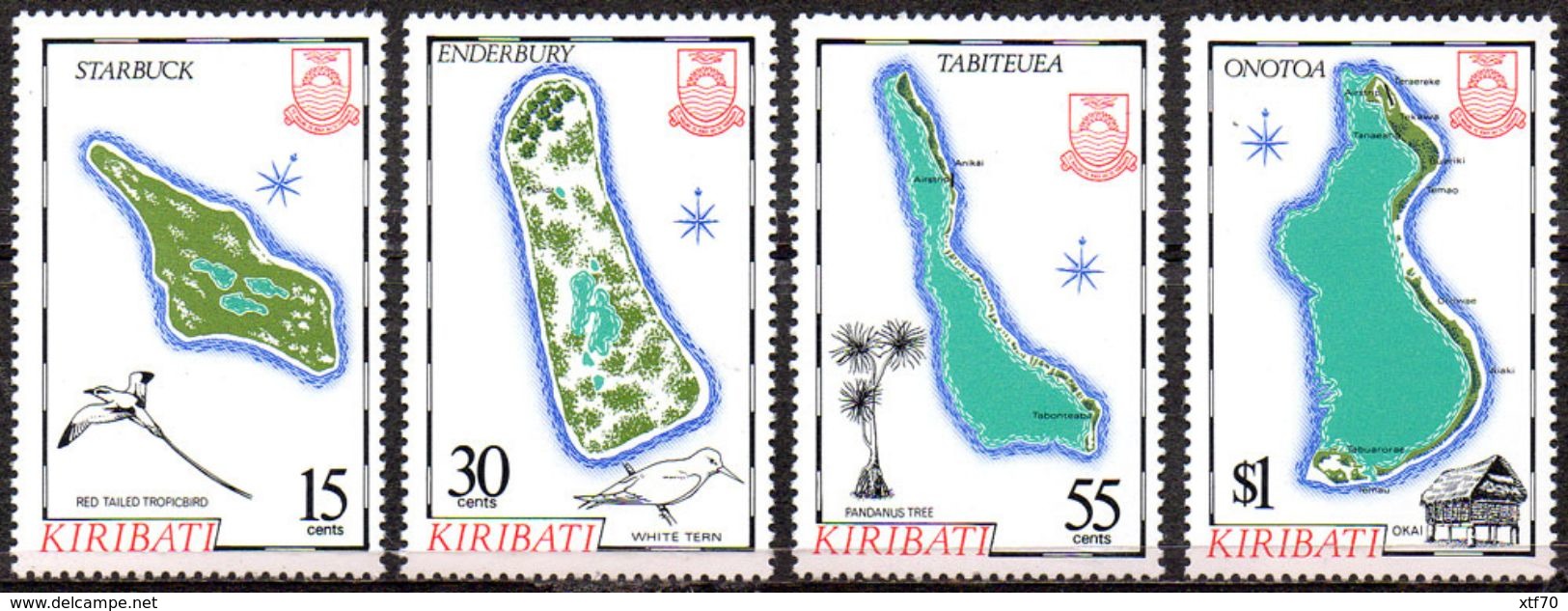 KIRIBATI 1987 Island Maps - Kiribati (1979-...)