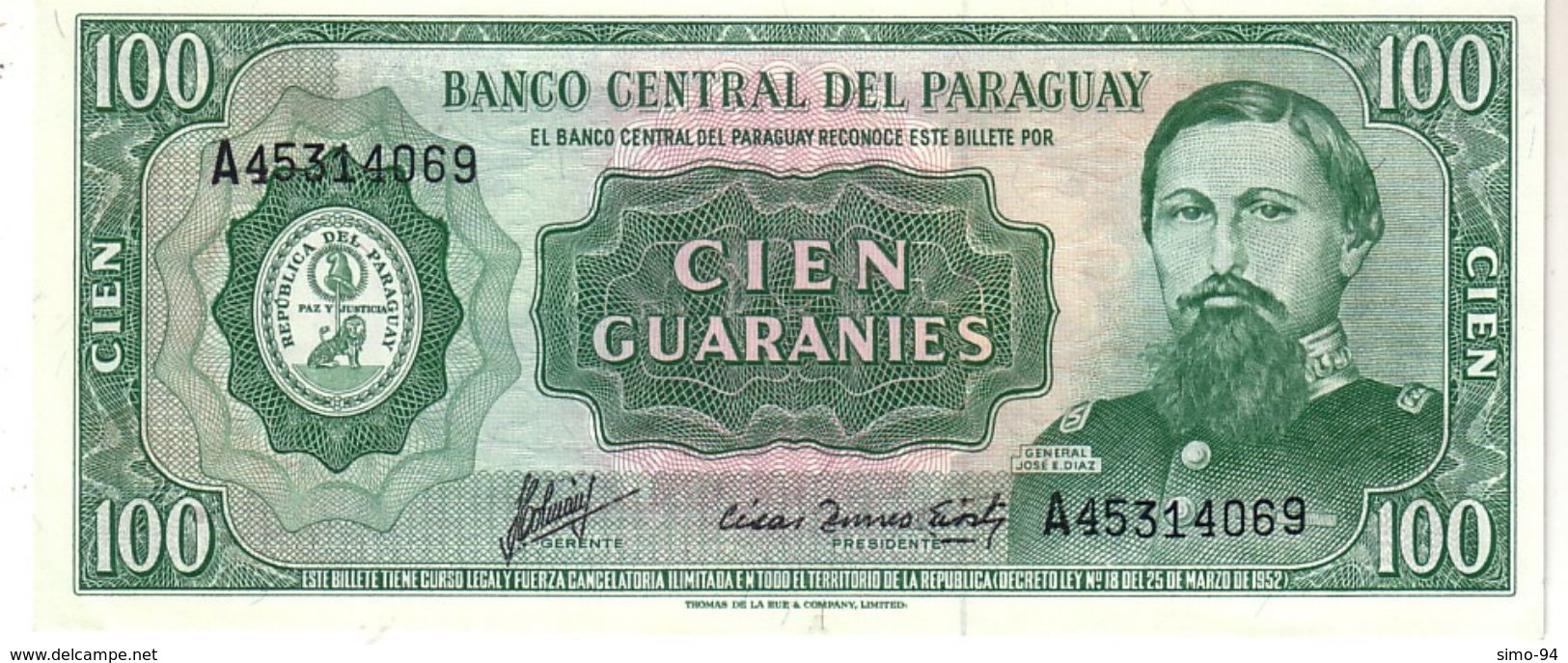 Paraguay P.205 100 Guarani 1982   Unc - Paraguay