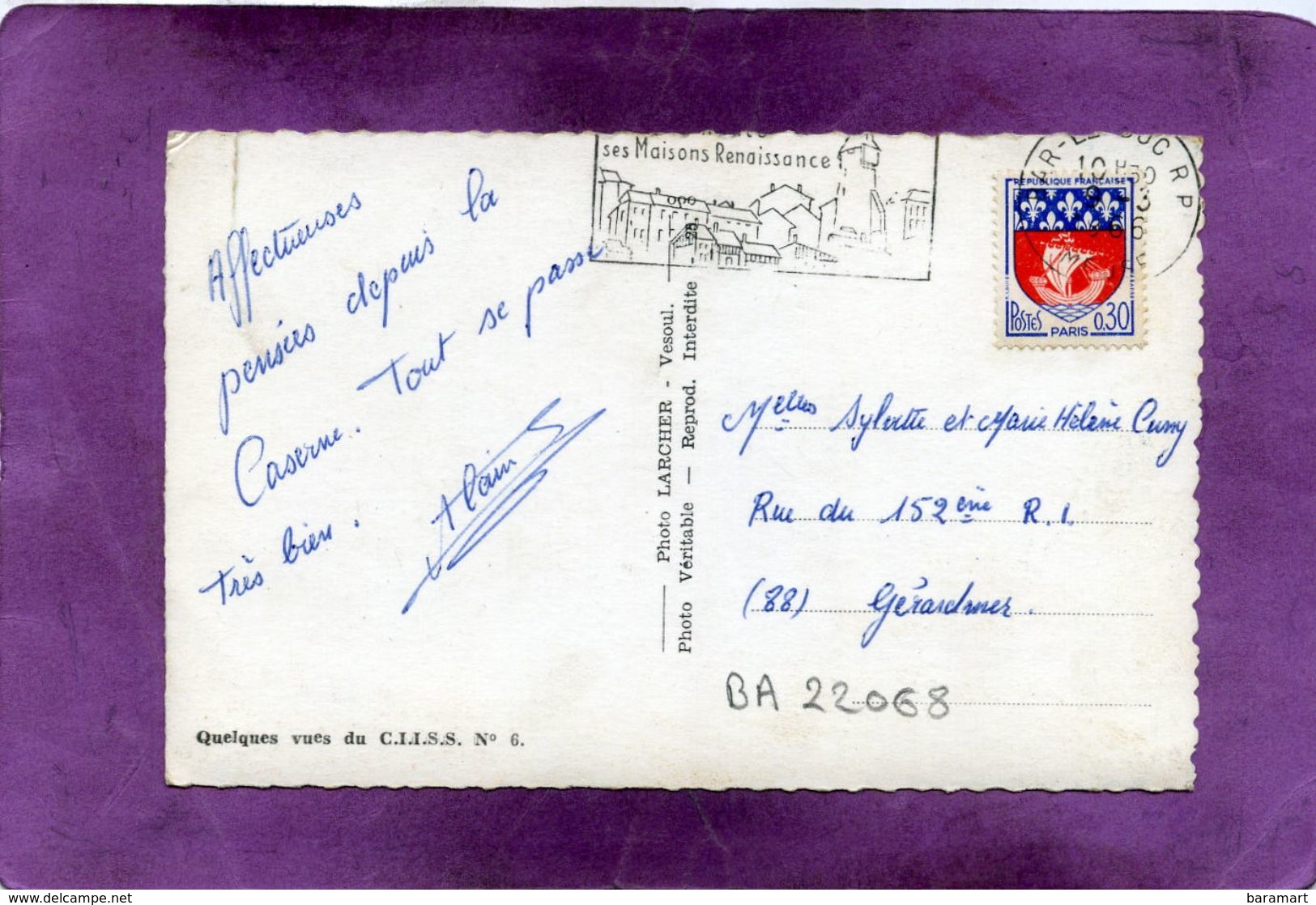 55 BAR LE DUC C.I.I.S.S. Caserne Oudinot Multivues - Militaria - Bar Le Duc