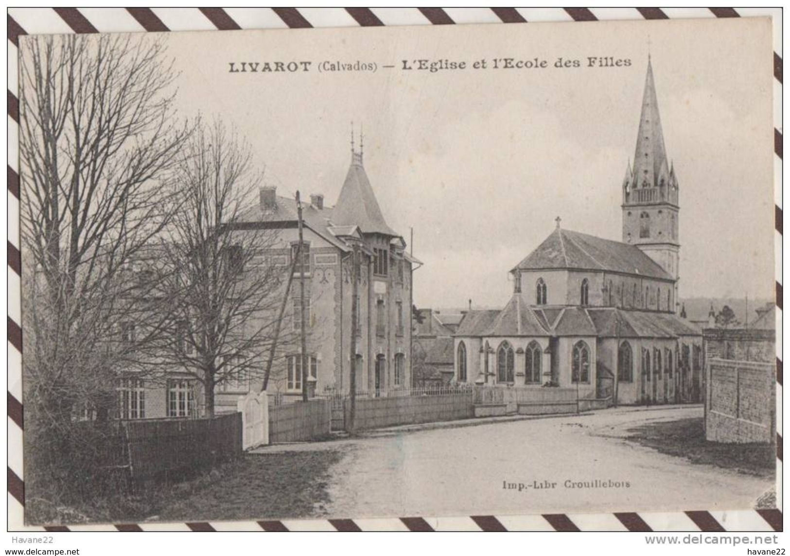 3AB648 LIVAROT L'EGLISE ET L'ECOLE DE FILLE   2 SCANS - Livarot