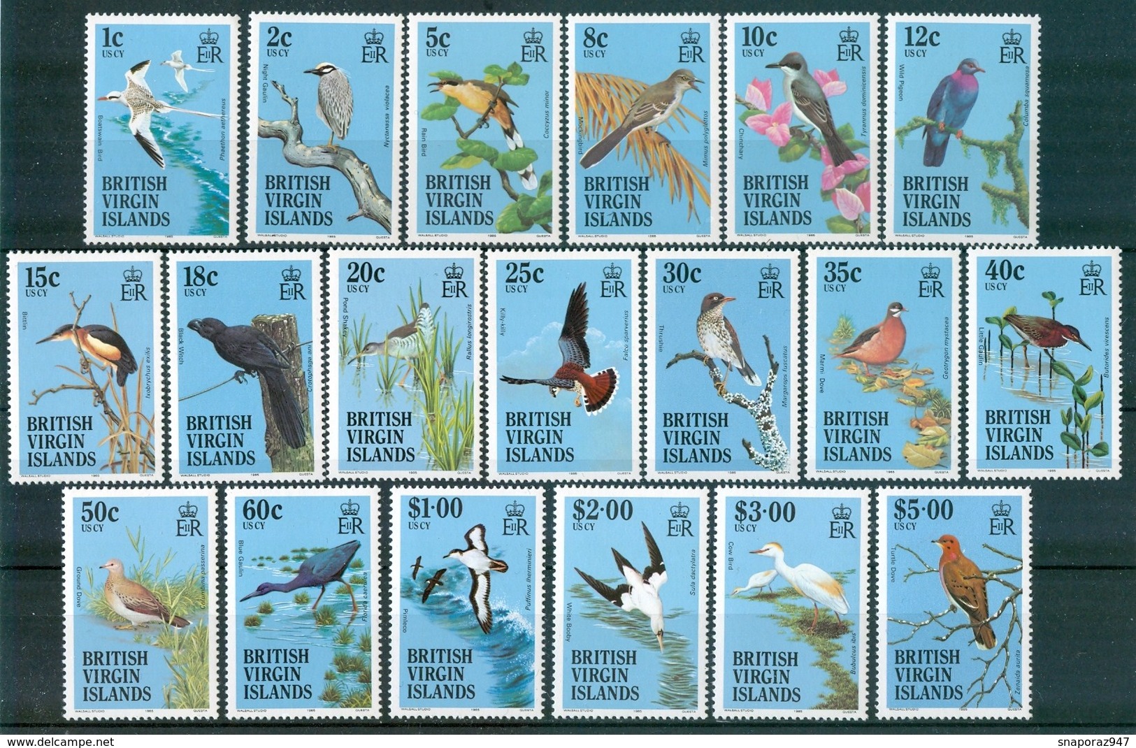 1995 British Virgin Island Ordinary Uccelli Birds Oieaux Set MNH** Fiog30 - Altri & Non Classificati