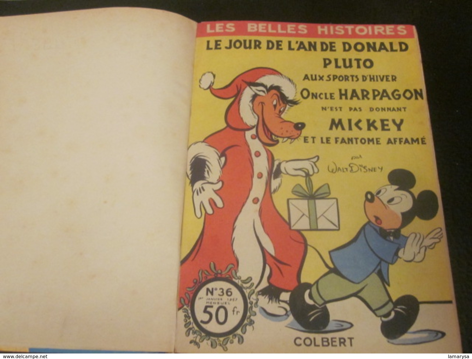 Vintage BD (en Français) Séries Disney MICKEY EDITIONS COLBERT 5 RELIURES LES BELLES HISTOIRES DE WALT-DISNEY N°36 à 40 - Disney
