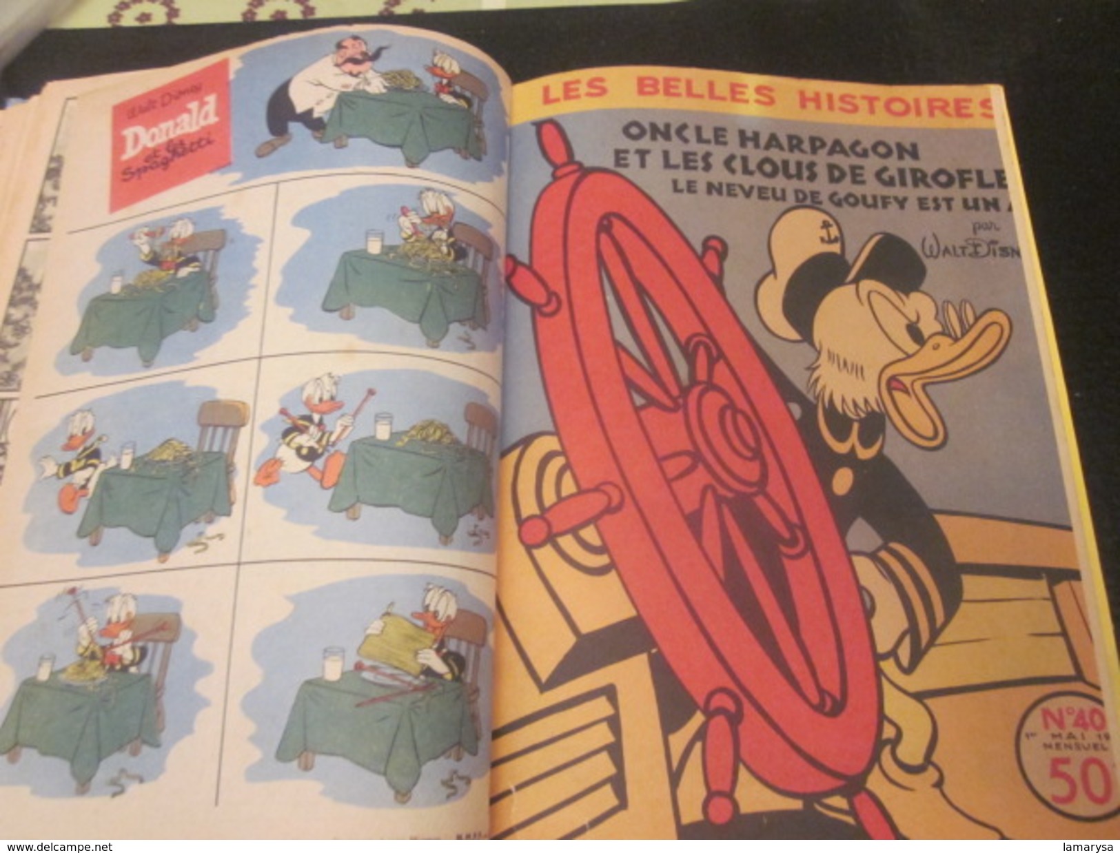 Vintage BD (en français) Séries Disney MICKEY EDITIONS COLBERT 5 RELIURES LES BELLES HISTOIRES DE WALT-DISNEY N°36 à 40