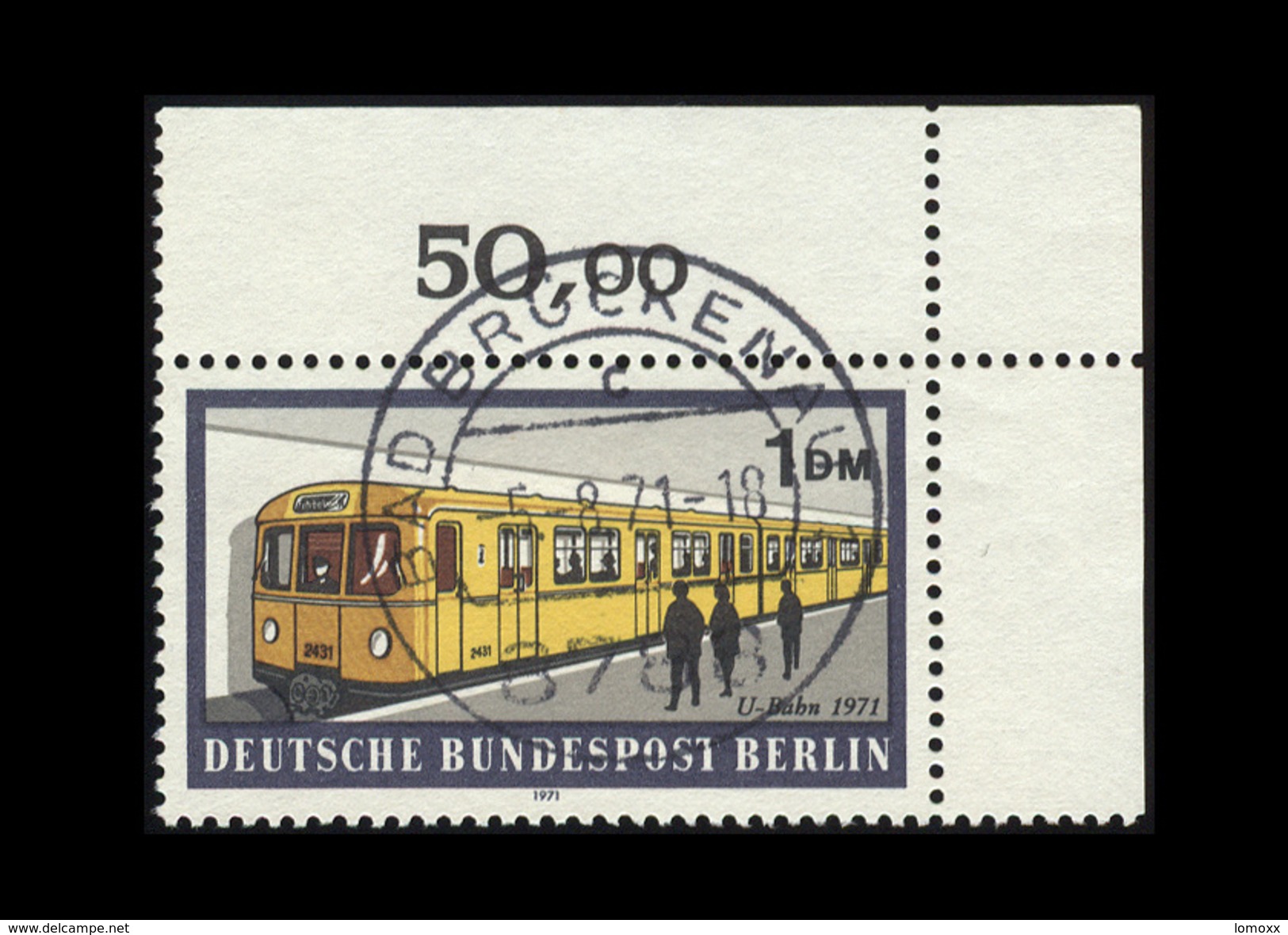 Berlin 1971, Michel-Nr. 384, Berliner Verkehrsmittel, 1,00 DM, Eckrand Oben Rechts, Gestempelt - Gebraucht