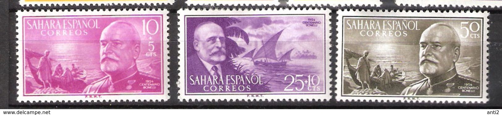 Spanish Sahara 1955 For The Youth: 100th Birthday Of Emilio Bonelli.  Mi 151-153 MNH(**) - Sahara Español