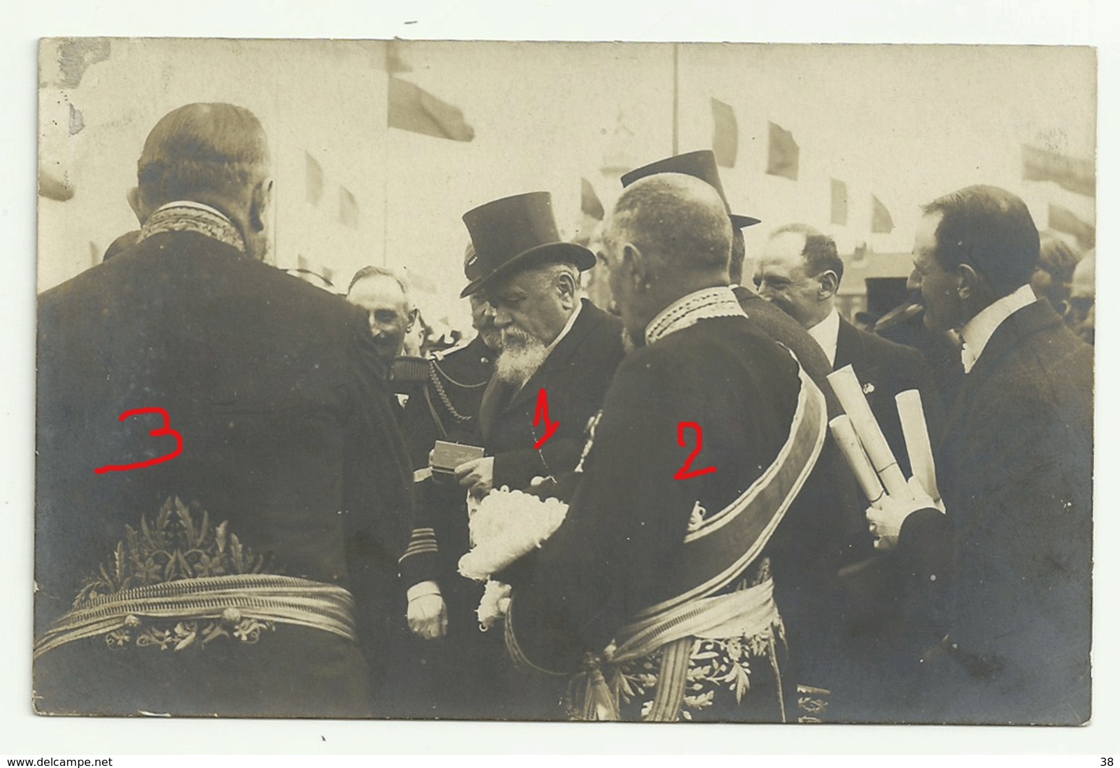 ROUBAIX  Carte Photo Visite Du  Président FALLIERES  à L'Exposition 9 Juillet 1911 - Roubaix