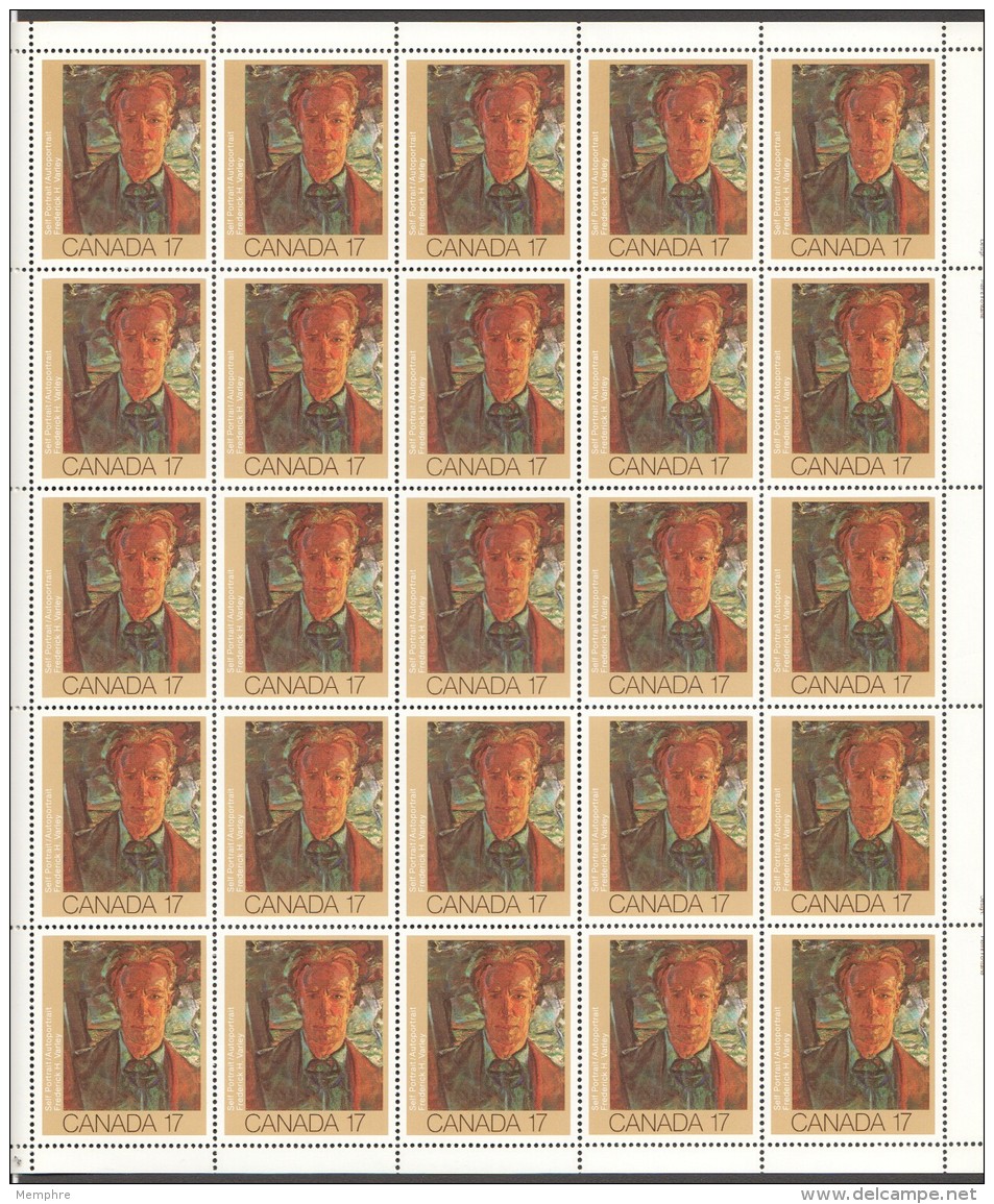 1981  Canadian Painter Frederick Varley  Sc 888- Complete MNH Sheet Of 25 - Ganze Bögen