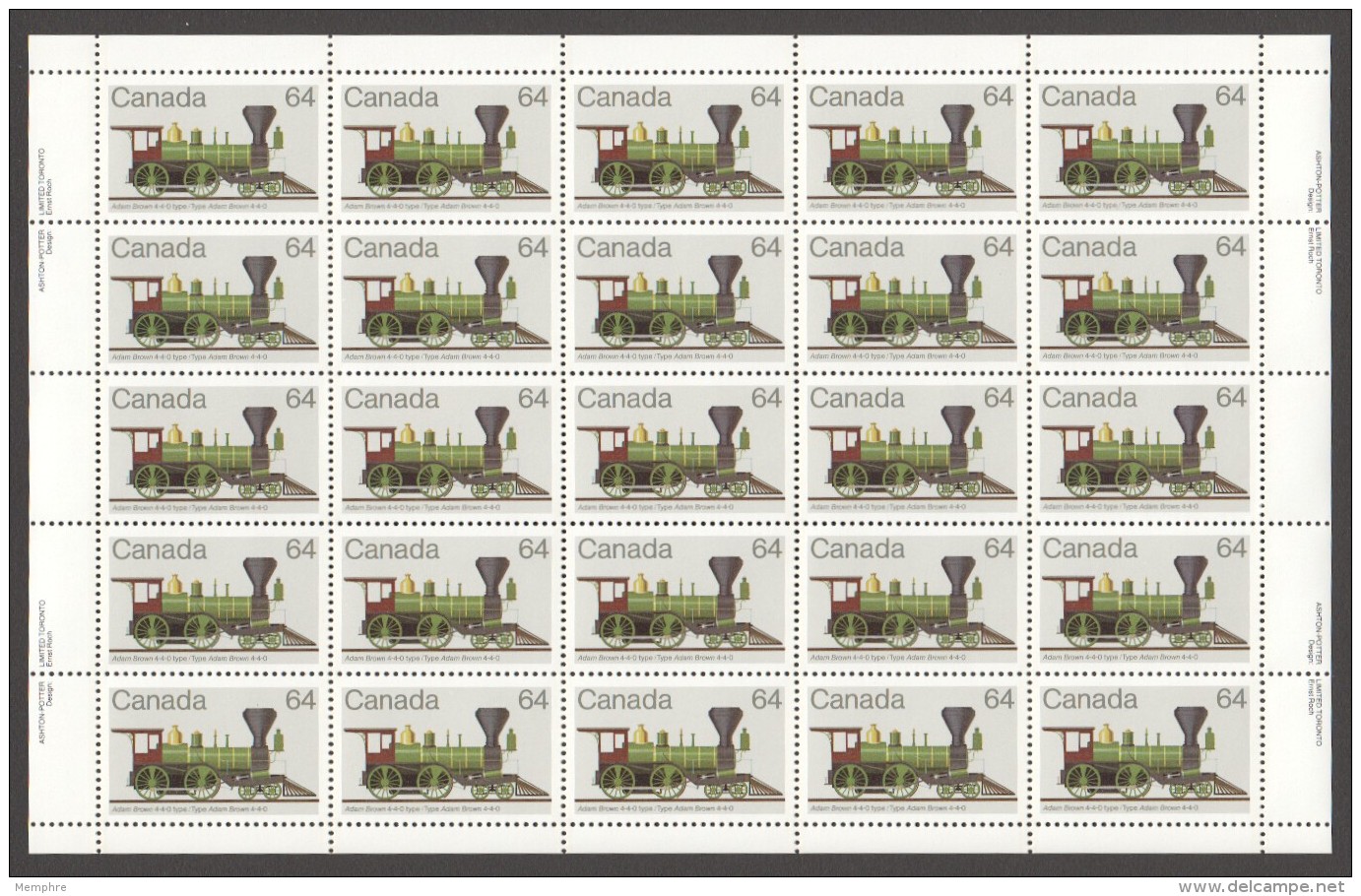 1983  Canadian Locomotives Series 1 - Sc 999-1002  3  MNH Complete Sheets Of 25 - Fogli Completi