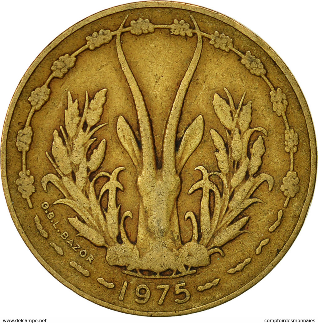 Monnaie, West African States, 10 Francs, 1975, TB, Aluminum-Nickel-Bronze, KM:1a - Elfenbeinküste