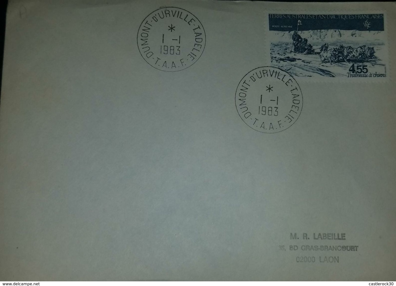 L) 1983 FRENCH SOUTHERN AND ANTARCTIC LANDS, DOG SLED, ANTARCTICA, ANIMALS, FDC - Covers & Documents