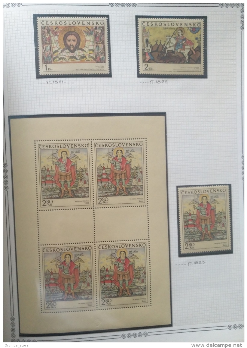 P7 Paintings - Czechoslovakia 1971 Yv. 1823-1823 + 4 Minisheets - 3 Pages - Slovak Icons - Unused Stamps
