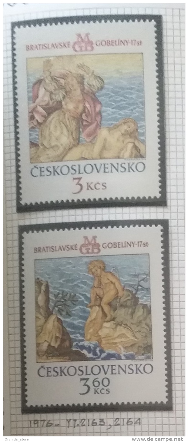 P7 Paintings - Czechoslovakia 1976 Yv. 2163-2164 MNH Cplete Set 2v. - Bratislava Tapestries. Hero And Leander - Unused Stamps