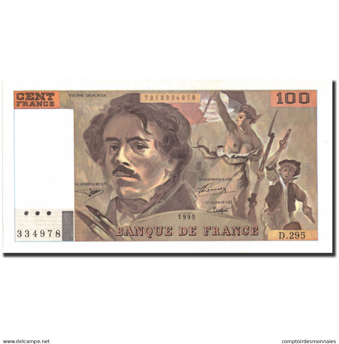 France, 100 Francs, 100 F 1978-1995 ''Delacroix'', 1995, 1995, SPL+ - 100 F 1978-1995 ''Delacroix''