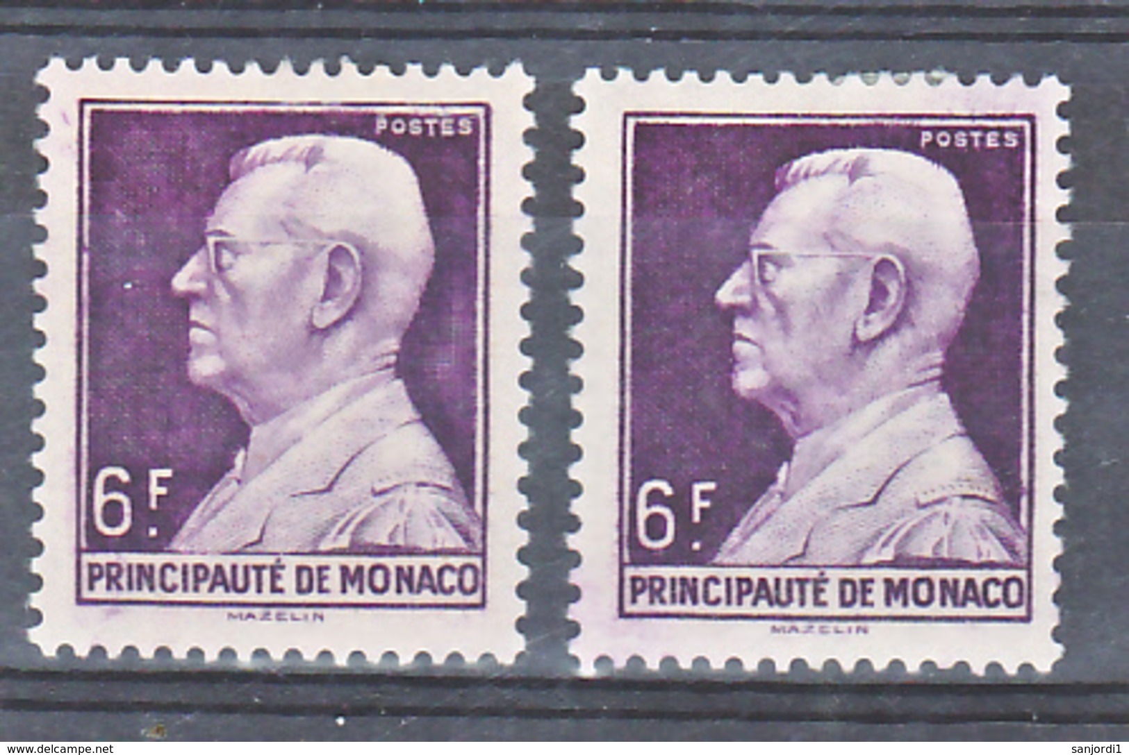 Monaco  304  Variété Lie De Vin Noir Et Lie De Vin Louis II Neuf Avec Trace De Charnière* TB  MH Con Charnela - Variétés