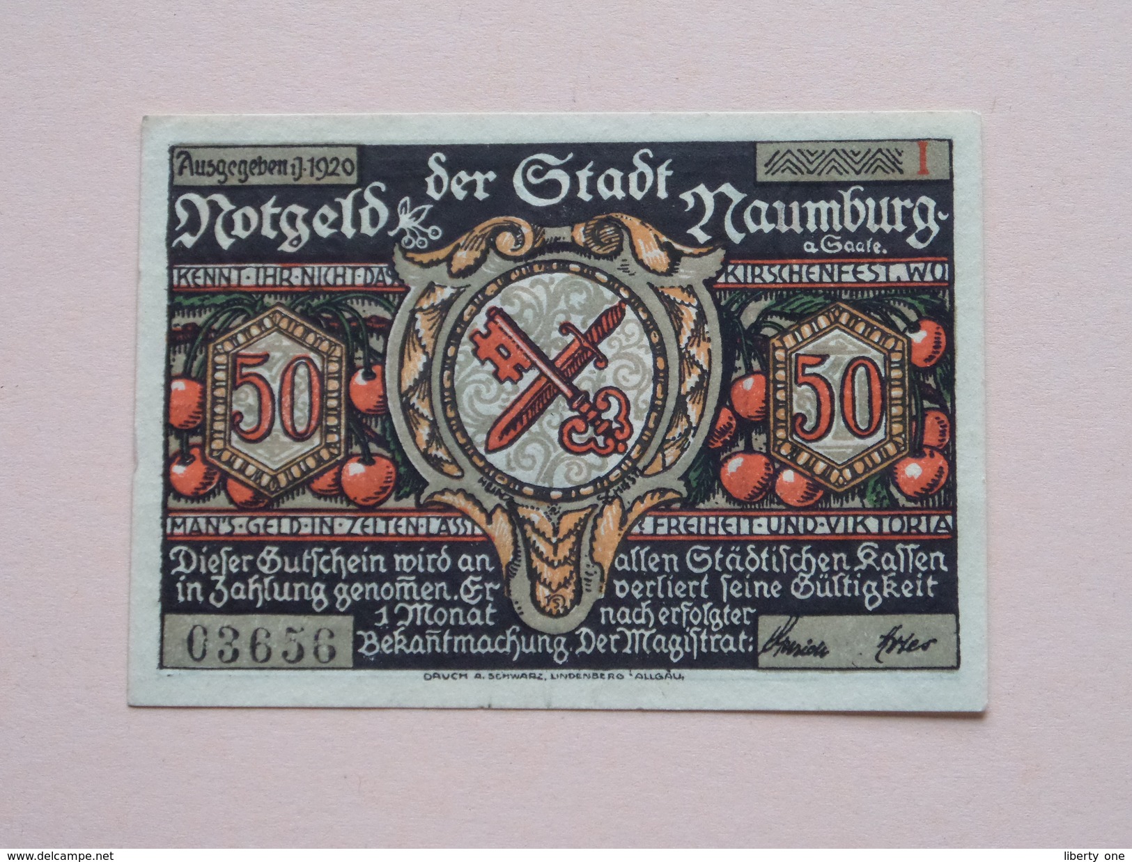 NAUMBURG - 50 Pfennige NOTGELD - 1920 - 03656 ( Details Zie Foto ) ! - [11] Emissions Locales