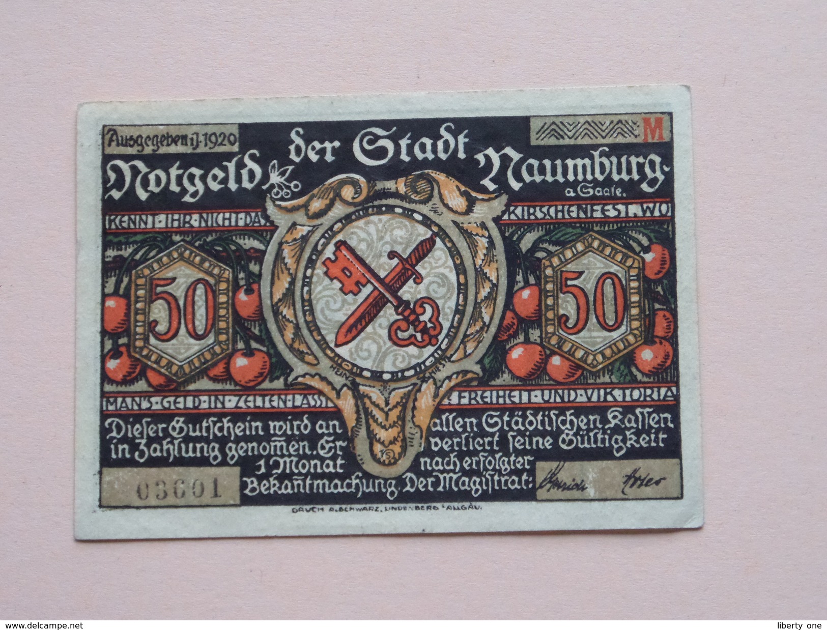 NAUMBURG - 50 Pfennige NOTGELD - 1920 - 03601 ( Details Zie Foto ) ! - [11] Emissions Locales