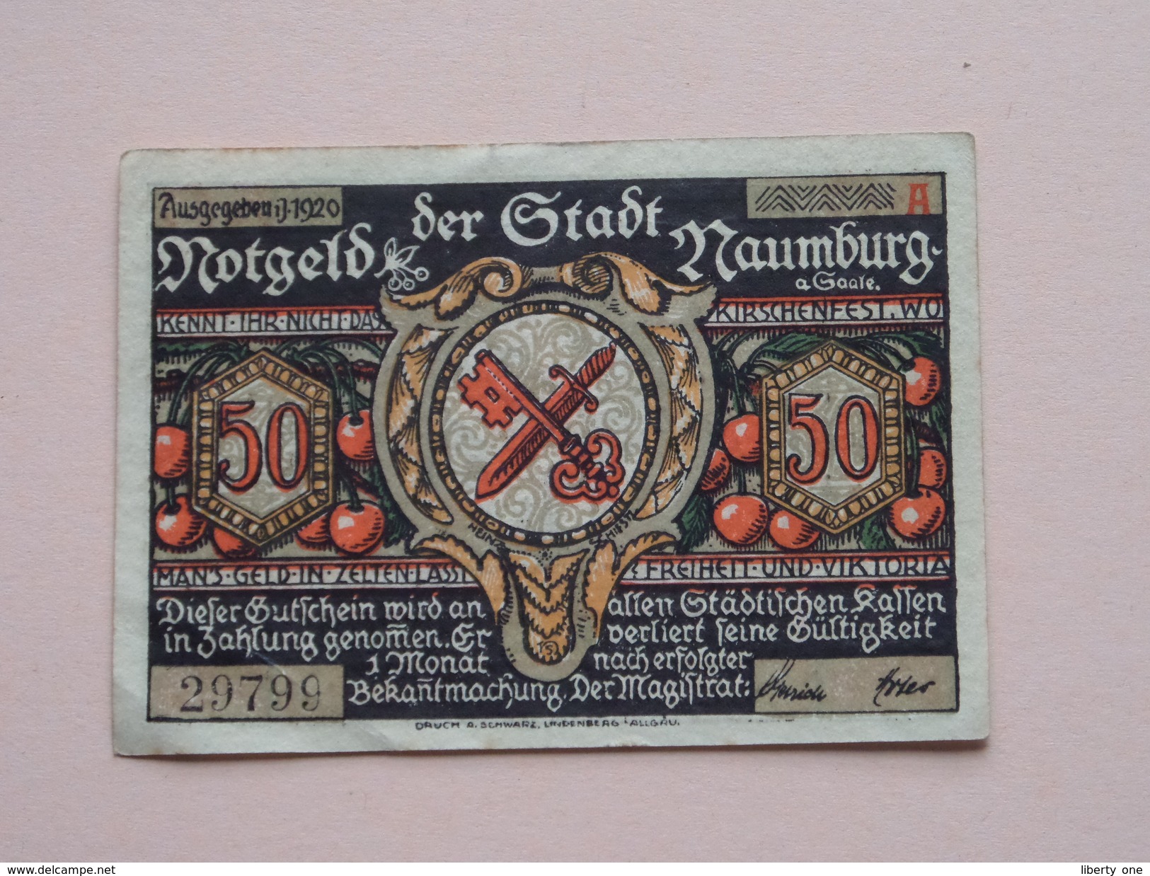 NAUMBURG - 50 Pfennige NOTGELD - 1920 - 29799 ( Details Zie Foto ) ! - [11] Emissions Locales