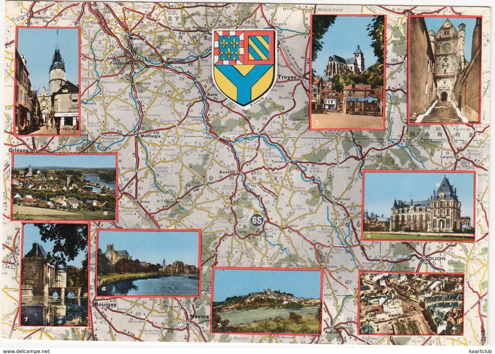 L'Yonne (d'après Carte Michelin No 989) - Tonerre,St-Florentin,Bieneau,Auxerre,Joigny-sur-Yonne Etc.  - (France) - Altri & Non Classificati