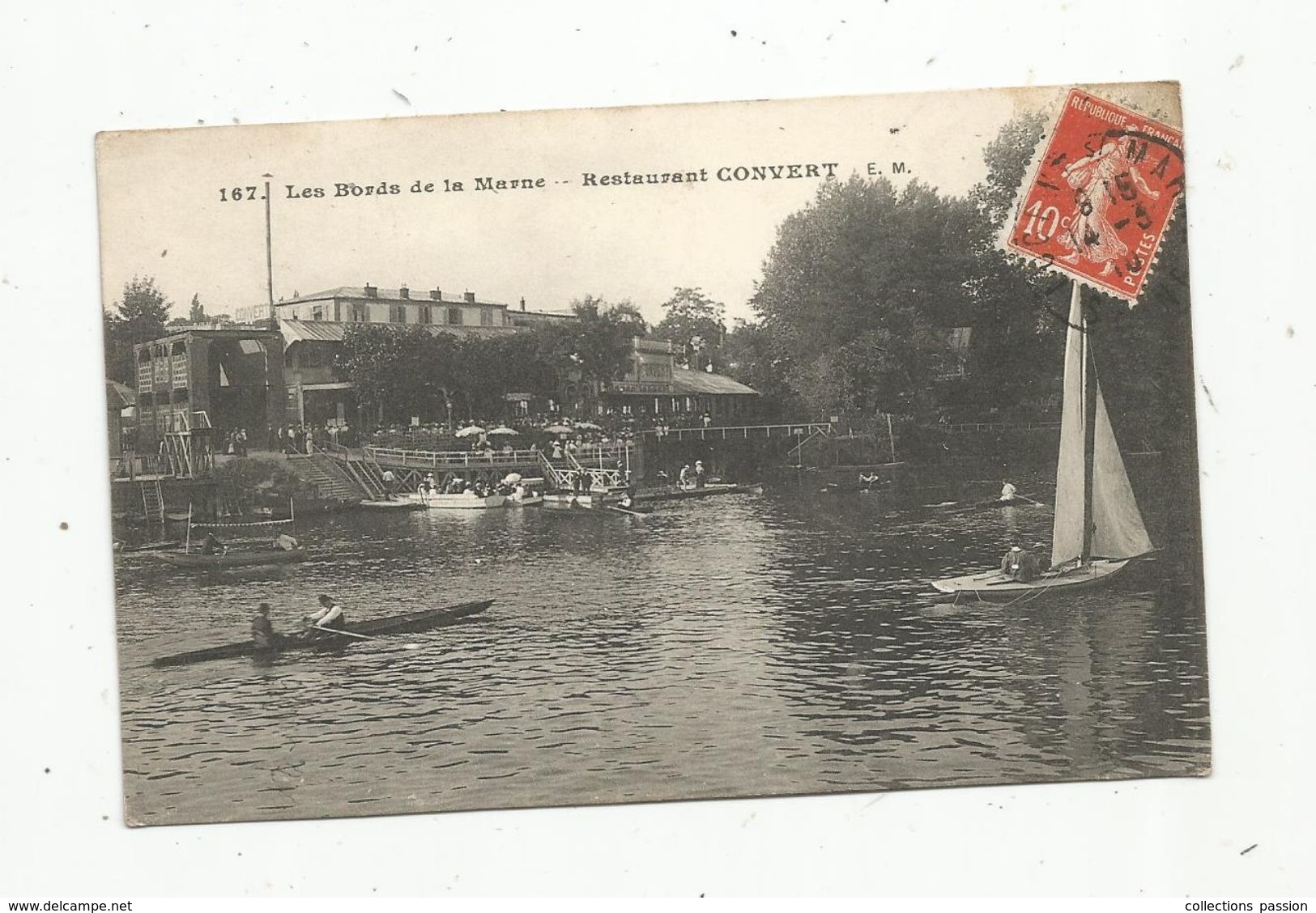 Cp , Restaurant CONVERT , Les Bords De La Marne , Bateaux , Voilier , Barques , Voyagée , Nogent Sur Marne - Hotels & Restaurants