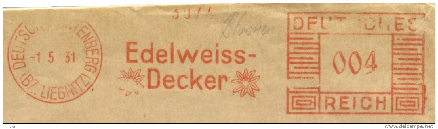 5168   Edelweiss: Ema D'Allemagne, 1931 -  Meter Stamp From The German Reich. Stella Alpina - Autres & Non Classés