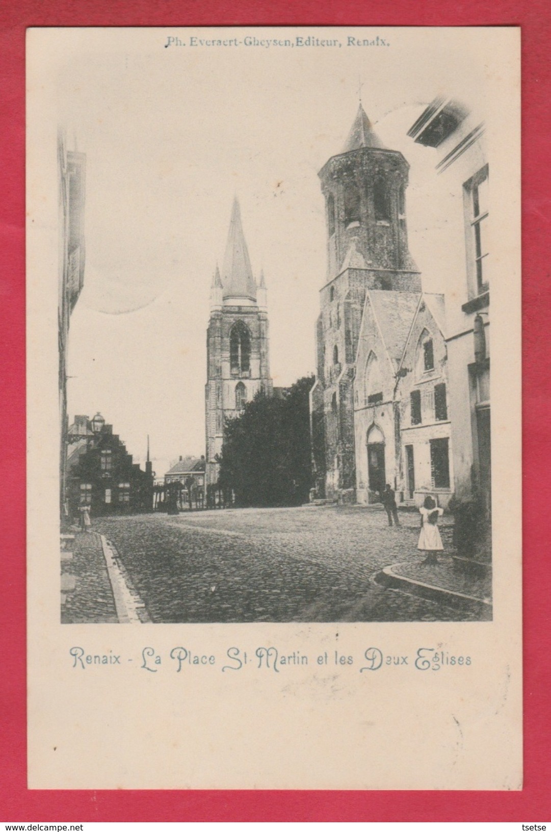 Ronse / Renaix - La Place St. Martin Et Les Deux Eglises - 1900  ( Verso Zien  ) - Ronse