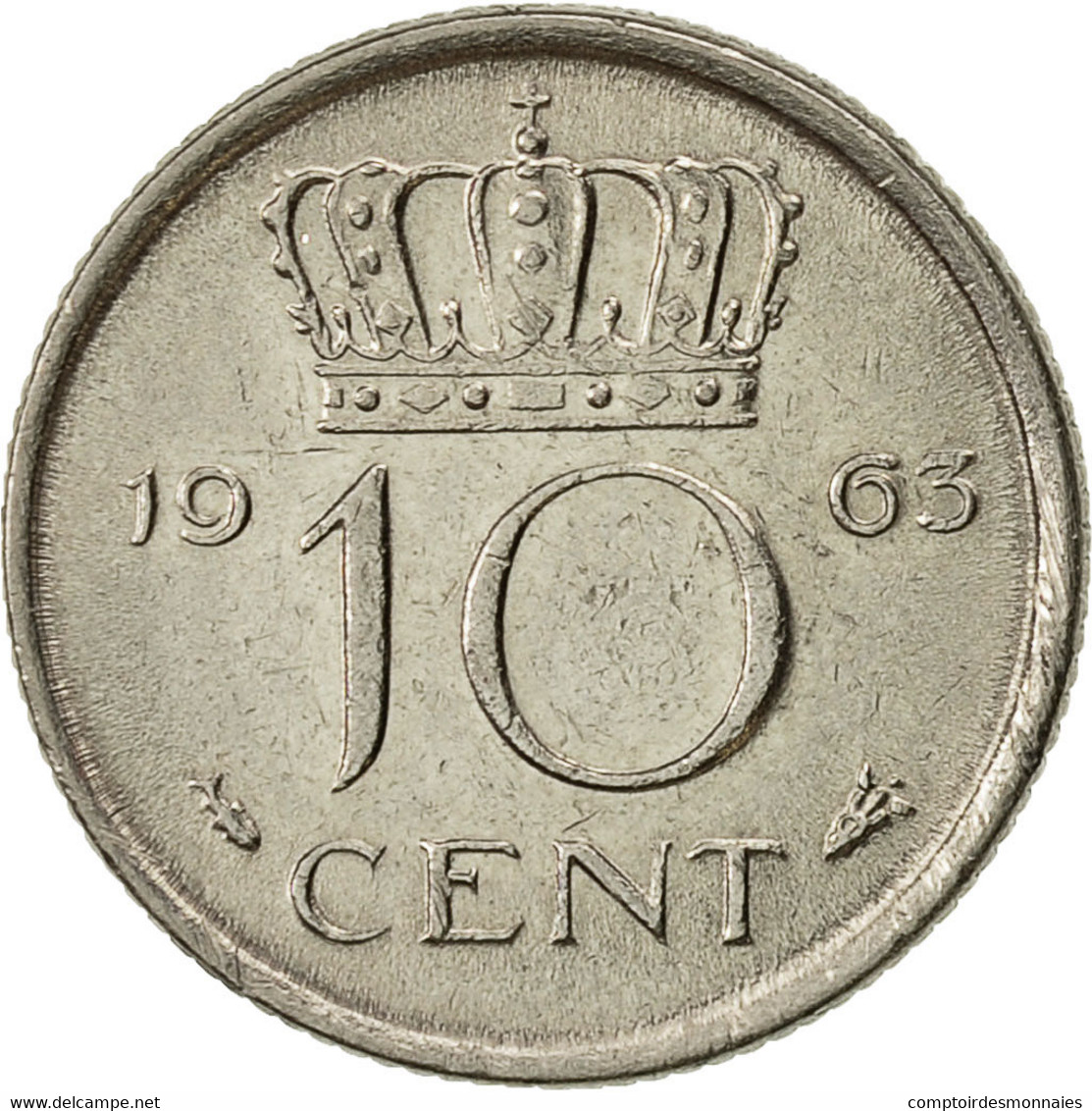 Monnaie, Pays-Bas, Juliana, 10 Cents, 1963, TTB+, Nickel, KM:182 - 1948-1980 : Juliana