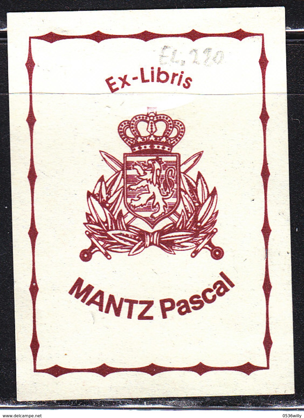 L-Luxemburg, Exlibris Für Mantz Pascal (EL.220) - Exlibris