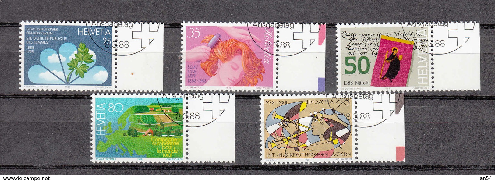 1988  N° 758 à 762  OBLITERES      CATALOGUE  ZUMSTEIN - Gebraucht